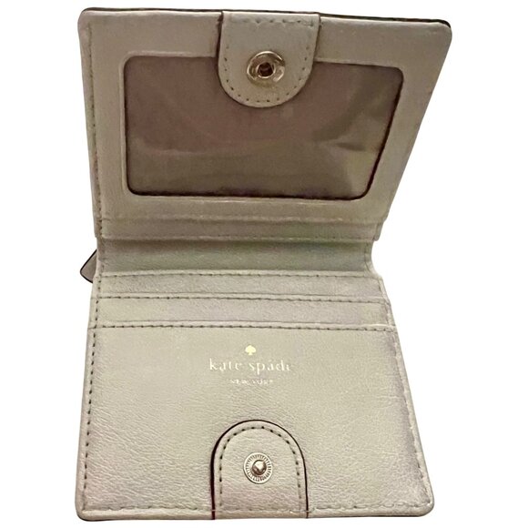 Kate Spade Serenade Haven Lane Glittery Silver Bi-Fold Mini Wallet - Picture 4 of 7